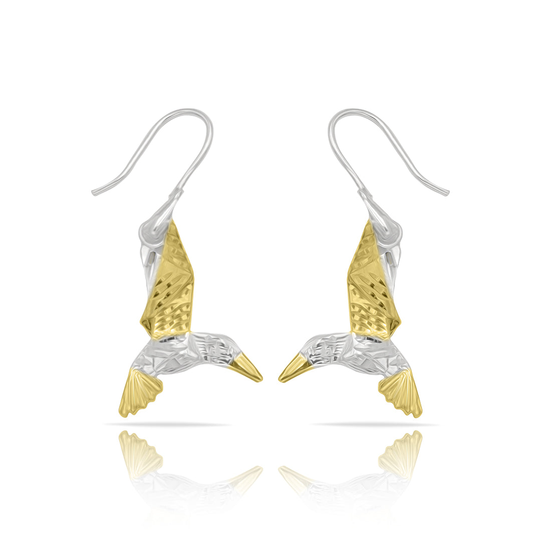 DIJE DE COLIBRÍ ORIGAMI DELUXE BAÑADO EN ORO