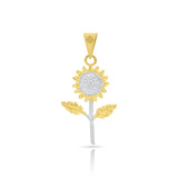 DIJE GIRASOL CON TALLO DORADA