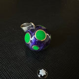 LLAMADOR DE ANGELES MORADO BOLITAS VERDE